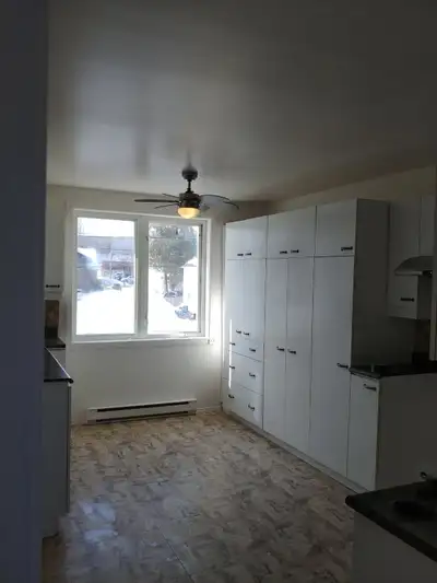 Belle 5/2 fraîchement rénovée, bien éclairé. 2 salles de bains. Cuisine très grande .appelle:438-992...