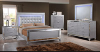 8 pcs queen size bedroom set grey color