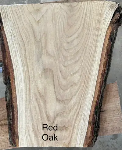 Red Oak Slabs, Live edge or dimensional lumber, View more