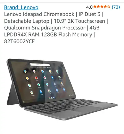 Lenovo Ideapad Chromebook IP Duet 3, View more