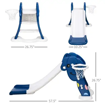 Kids Slide with Basketball Hoop Toddler Climber Freestanding Sli, View more