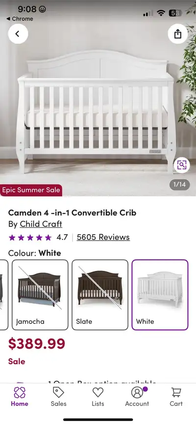 Selling a brand new, still-in-box Storkcraft Camden 4-in-1 Convertible Crib. This versatile crib ada...