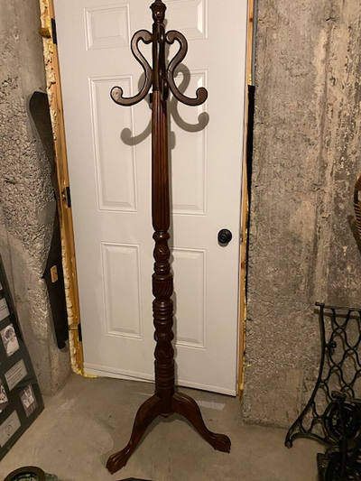 Kids baseball lamp from Homesense $25; solid wood carved coat hanger (with repair of one hook) from...