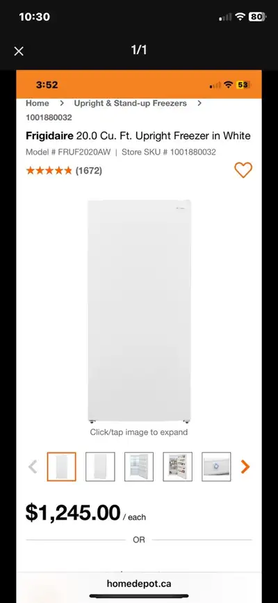 Frigidaire Upright Freezer, View more