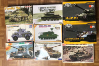 1:35 War Tanks, Cannon and Armour Vehicles Model kits 