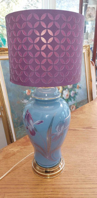 Gorgeous vintage porcelain 22" tall lamp