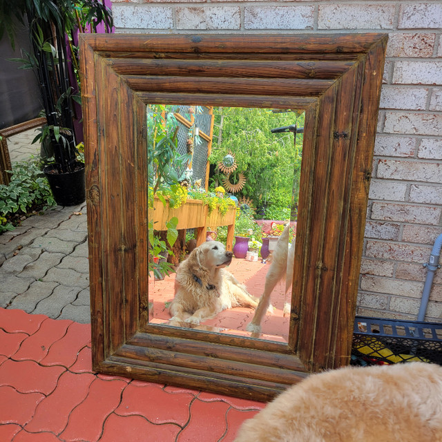 Large Wooden Framed Mirror For sale in Other in St. Catharines - Image 2