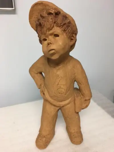 Vintage Lee Bortin Original Sculpture - Baseball Boy, View more