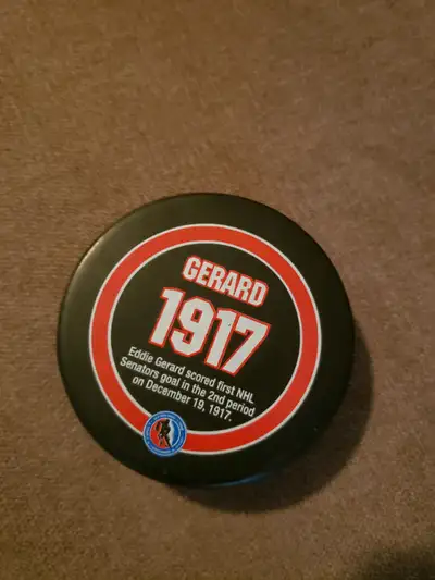Ottawa Sens HHOF Eddie Gerard Puck, View more