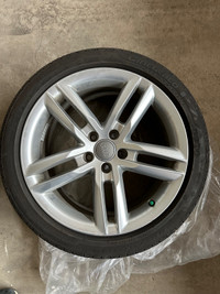 Audi OEM 18” rims + like new 245/40/18 all season tires