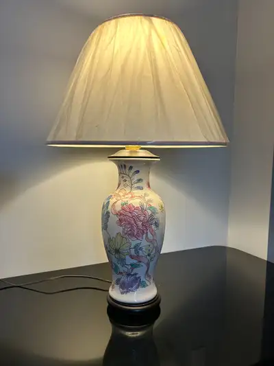 Vintage Chinoiserie Ceramic Table Lamp, View more