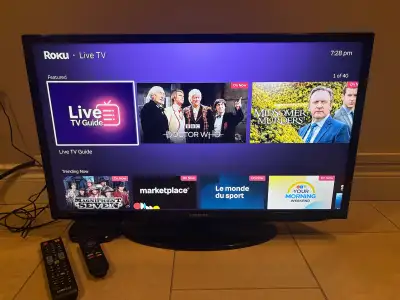 Samsung 32” LED Full HDTV+Roku Premiere=Smart TV, Remote, View more