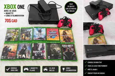 Lot Xbox One + 10 Jeux + Manette – Parfait État ! , View more