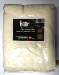 BRAND NEW, Never Used,  Cotton Herringbone Blanket