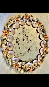 COTTAGE CHIC ANTIQUE SHELL MIRROR