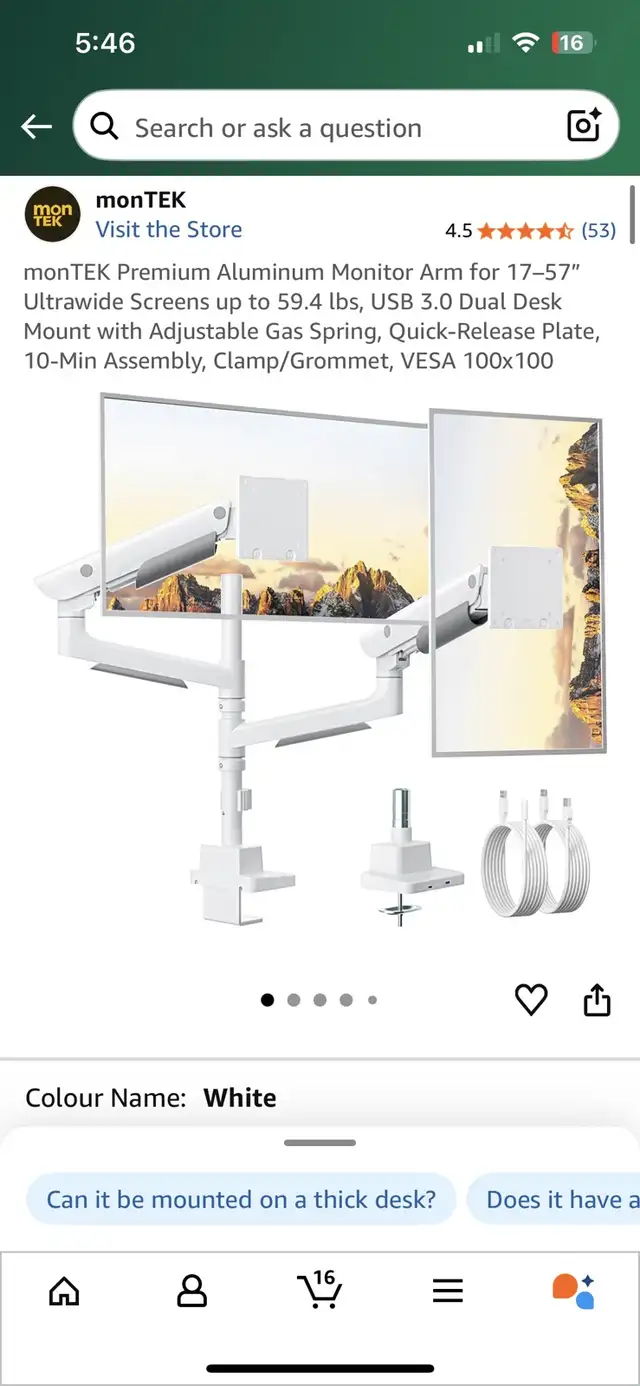 Montek Dual Monitor Arm nee in Monitors in Oshawa / Durham Region - Image 2