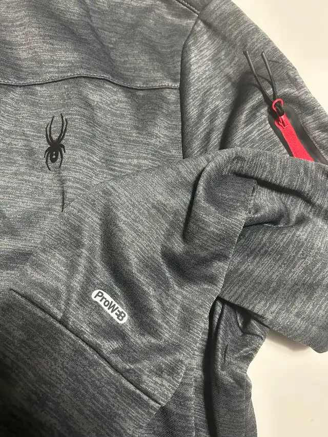 Brand New Spyder Active Men’s Hooded Full Zip Jacket - Grey in Men's in Calgary - Image 3