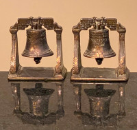 Antique 1880 / 89 Cast Bronze Pair ofMission Bell Bookends