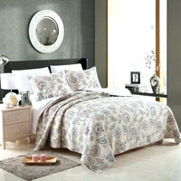 BRAND NEW 3-Pc Cotton Paisley Bedspread & Pillow Cases ~ QUEEN