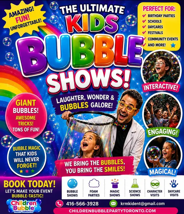 Kids Bubble Show Toronto – Birthday Party Entertainment