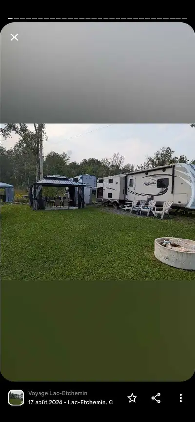 VENTE RAPIDE – 3 000$ Négociable Terrain #316 – Camping Lac Etchemin Inclu location du terrain saiso...