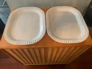 Never Used - 2 White Ceramic Platters 1 @ $15 or 2 @ $25, View more