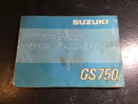 1978 Suzuki GS750 and GS570E Owner's Manual