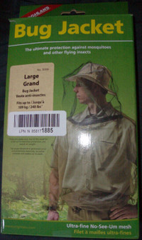 coghlans bug jacket sz large fits up to 240lbs. new