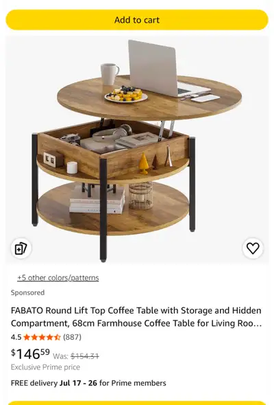 Round coffee table, View more