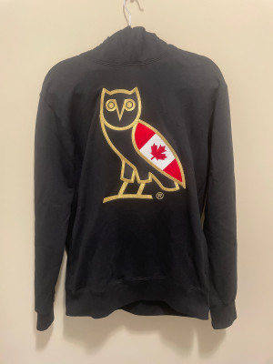 October's Very Own Raptors OVO Jurassic Park OG Owl Logo Red T-Shirt  LG Drake