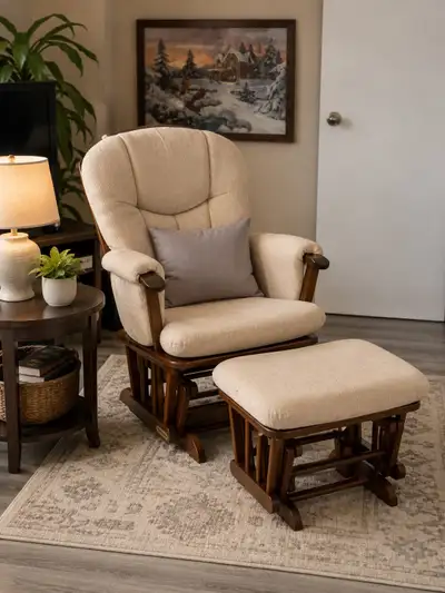 Storkcraft Glider and Ottoman, View more