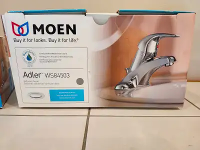 2 Moen Adler WS84503 Chrome one-handle low profile bathroom faucets. $50 EACH