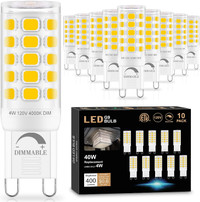 10 Pack Dimmable G9 LED Bulb 4000K Natural Daylight