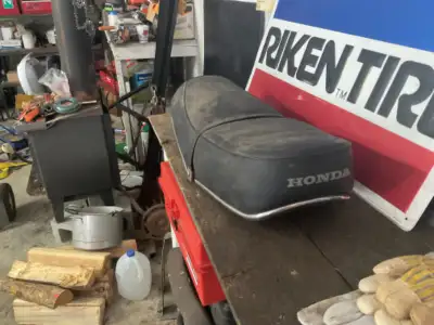 Honda seats one is 1982 cb the other is early 70s I think $50.00 each. Possible delivery to Kamloops