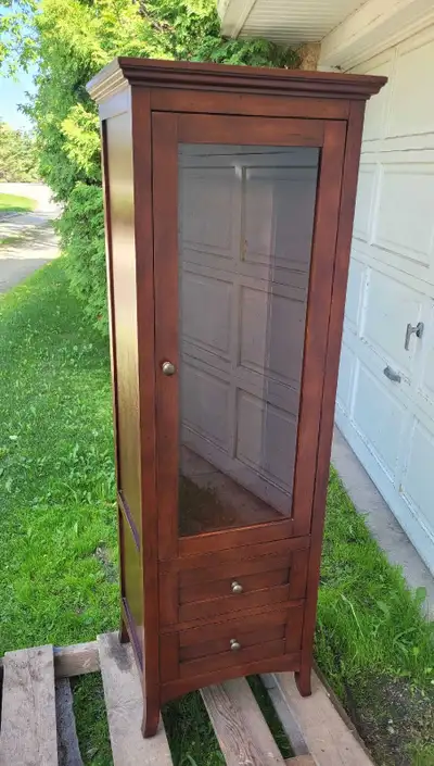 Cherry Display Cabinet w/ Drawers, View more