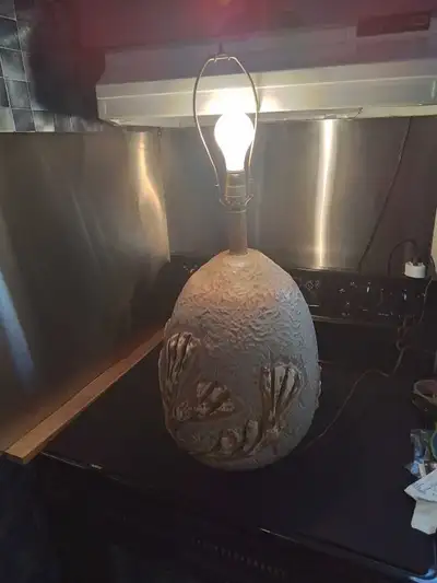 Vintage 29 inch Brutalist Studio Pottery Table Lamp, View more
