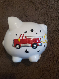 Piggy bank firetruck