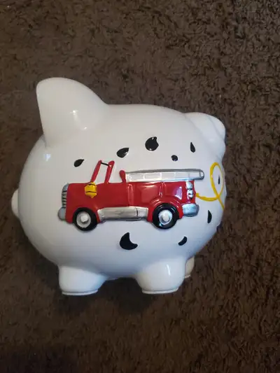 Piggy bank firetruck, View more
