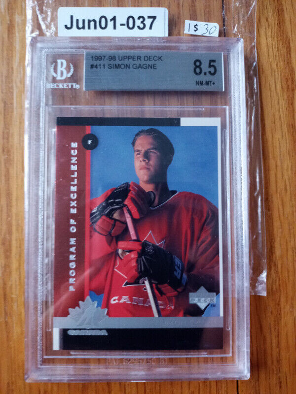 1997-98 Upper Deck Simon Gagne Rookie BGS 8.5 RC 411 Canada in Arts & Collectibles in St. Catharines