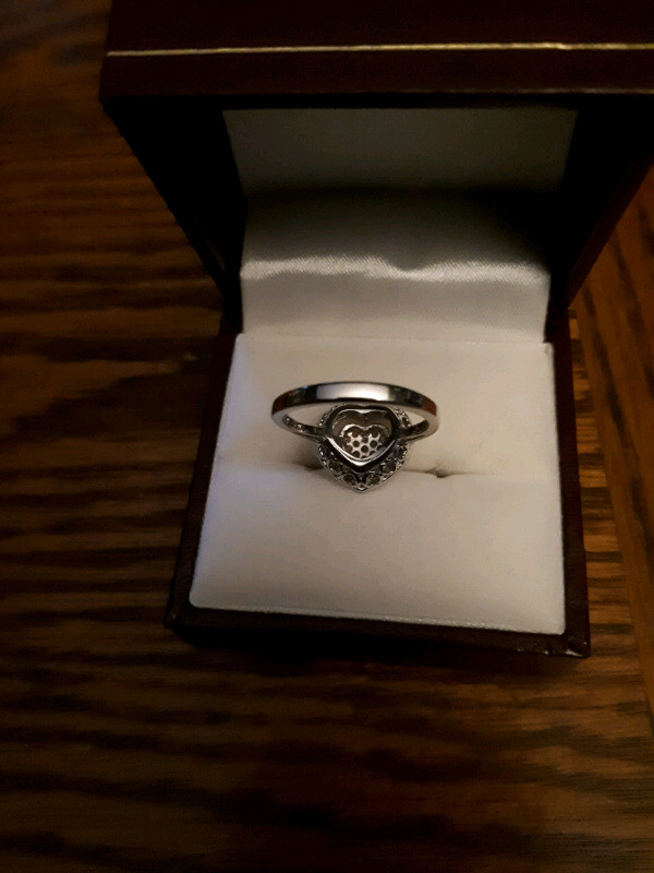 Sterling and Diamonds double heart ring with 30 DIAMONDS.  in Jewellery & Watches in Oshawa / Durham Region - Image 3