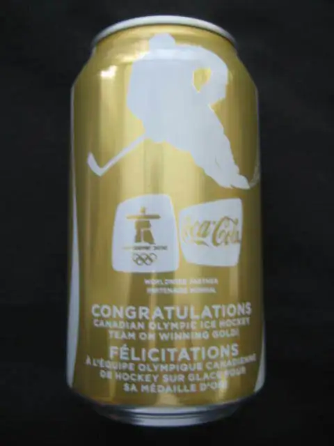 Coca Cola Gold Medal Hockey Vancouver 2010 Olympics Full Can in Arts & Collectibles in Oakville / Halton Region - Image 4