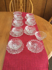 17 Vintage Decorative Thick CrystalGlass Ice Cream Dessert Bowls