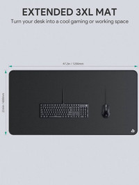 Gaming Mouse Pad XXXL (47.2” x 23.6” x 0.12”), Oversized Extende