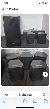Samsung PS-FW1-2 Subwoofer and 5 PS-FS1-1 Speakers (6 Pieces Tot