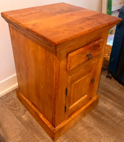 Pair of Indian Teak Side Tables, View more