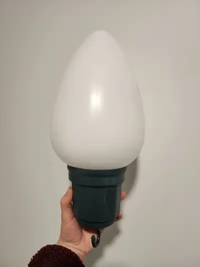 Giant White Christmas bulb decoration with hook, View more