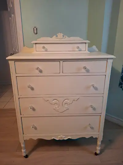 Chest of Drawers - antique white, solid wood, View more
