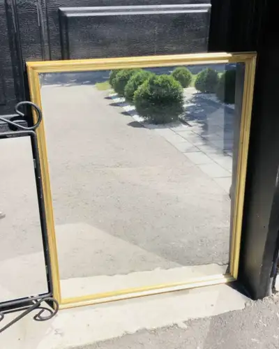 Large Gold tone mirror, View more