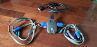 KVM switch 2 port PS2 / VGA with cables