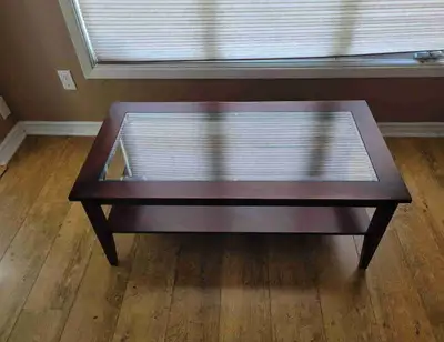 Glass top coffee table and side table combo, View more